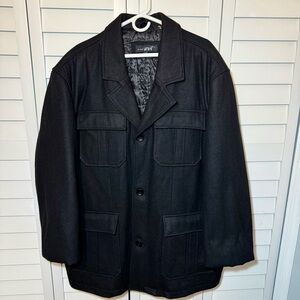Black Rivet Wool Blend Field Coat | Men’s 2X Utility Jacket